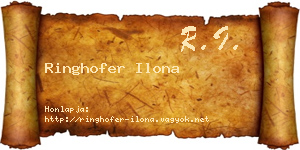 Ringhofer Ilona névjegykártya
